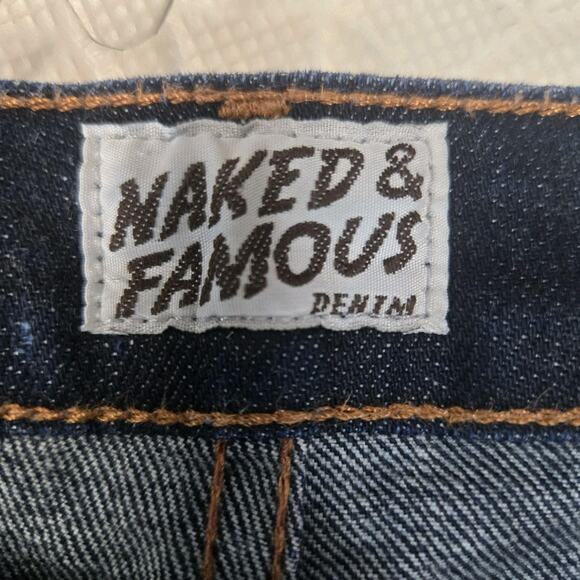 Naked & Famous Jeans Mens 27 Raw Japanese Denim Dark Wash Indigo Power Stretch - Picture 6 of 13